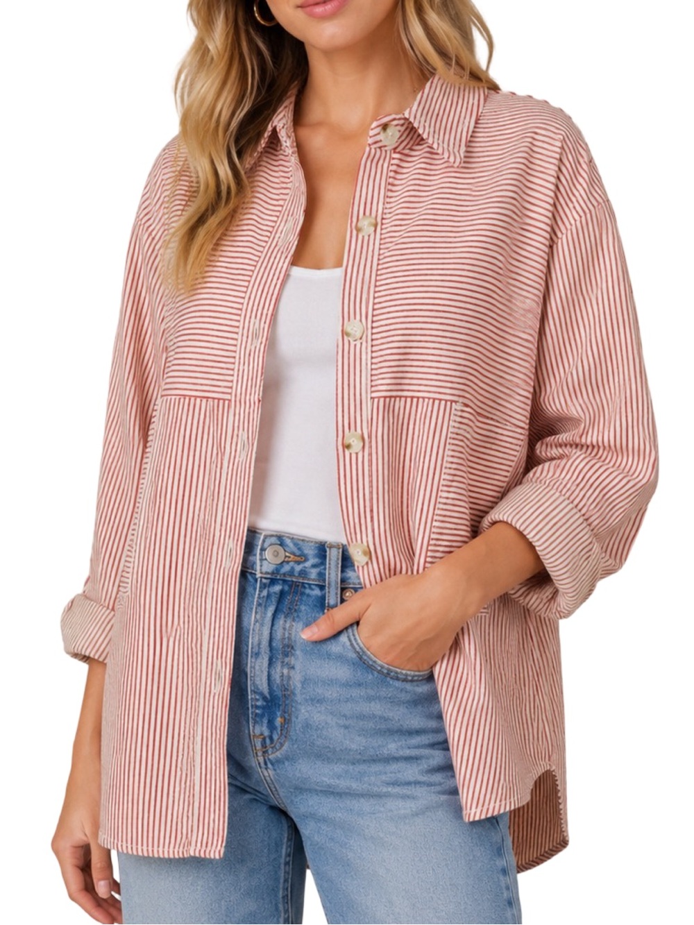 Anthropologie x Self Contrast Audrey Oversized Shacket - Size Large